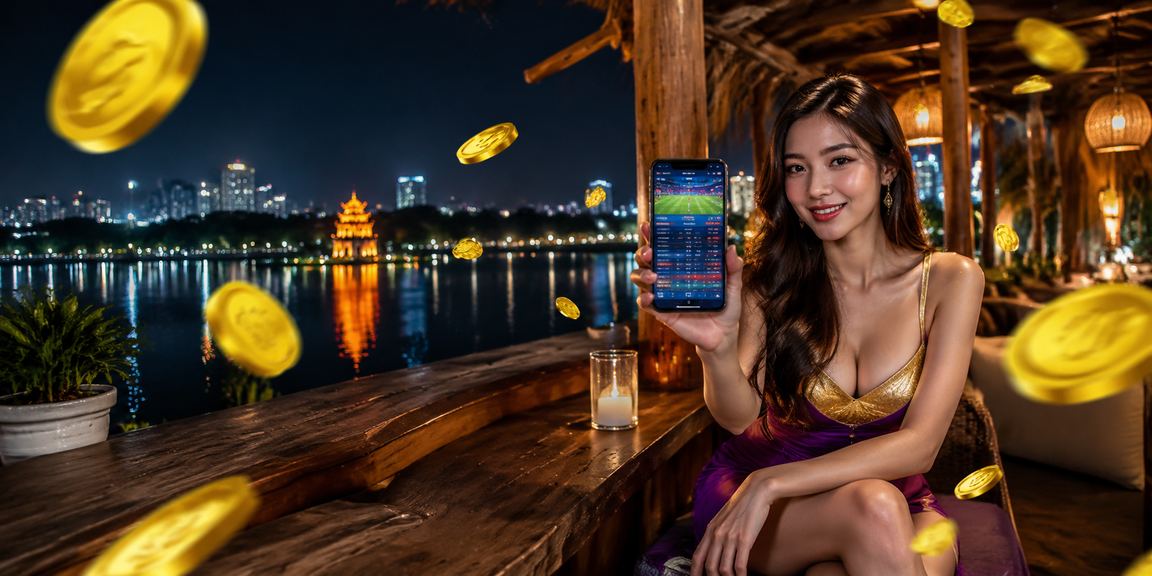 Người dùng tại Hà Nội truy cập casino di động vào buổi tối với ly cà phê trên tay